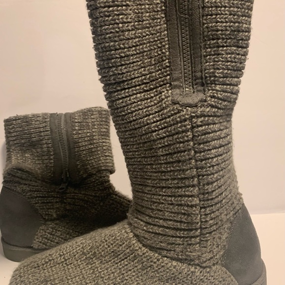 Kohl's Gray Ankle Booties with Knit Texture - Picture 5 of 12